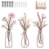 Blumen Wanddekoration Metall FüR Wohnzimmer, Terrasse, Bad, Schlafzimmer, 3Er