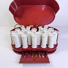 VTG Clairol Travel Time Saver Instant Heat 20 Hot Rollers Set Brick Red 80s