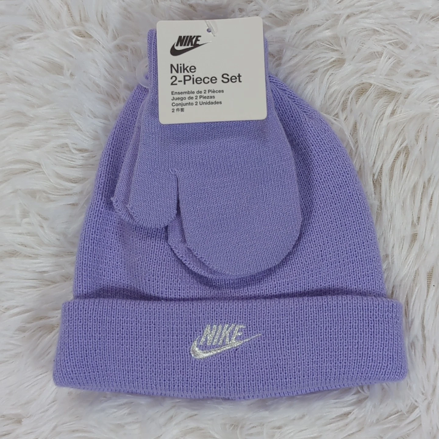 Toddler Nike Club Beanie & Mittens Set Purple Pulse 2T-4T 2A2960-P0X