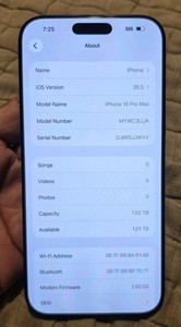 Apple iPhone 16 Pro Max 1TB Unlocked Titanium Black
