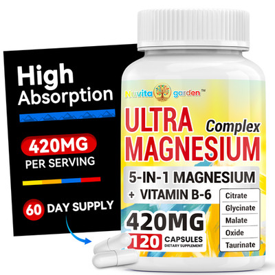 420mg Magnesium Complex Supplement - Has 5 Forms of Magnesium, Support Sleep