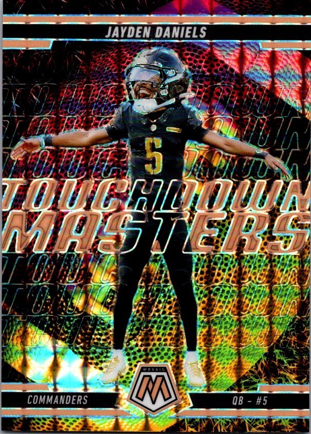 2025 Panini Mosaic Touchdown Masters #7 Jayden Daniels Orange Fluorescent Card