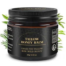 Beef Tallow Balm with Honey - Bálsamo de Sebo de Res con Mie - Organic Grass-Fed