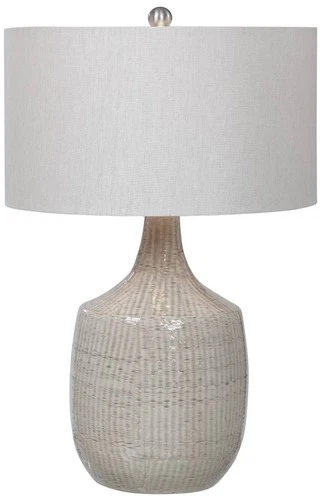 Uttermost Felipe 29 1/2" Distressed Light Gray Ceramic Vase Table Lamp - Picture 2 of 8