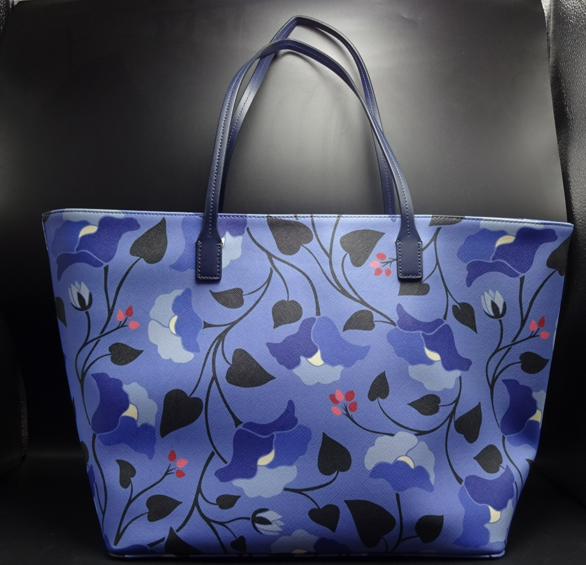 KATE SPADE NEW YORK Large Blue Floral TOTE BAG Enchanted Forest