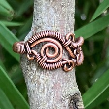 Copper Wire Ring 8.5 Handmade Wrapped Jewelry Abstract Boho Gift For Women