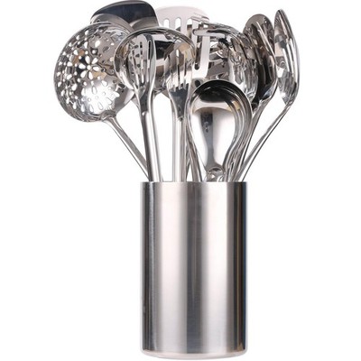 18/10 Stainless Steel Kitchen Utensils Set with Holder - 15  Spatula Spoon Se...