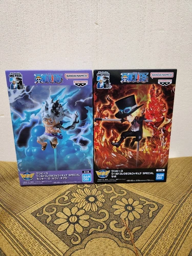 One Piece World Collectable Figure SPECIAL Monkey D. Luffy Gear 5 Sabo Set New