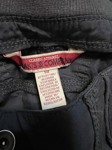 Khaki & Company schwarz wandelbare Länge Bermuda 14 Strickbund Neu mit Etikett - Bild 5 von 6