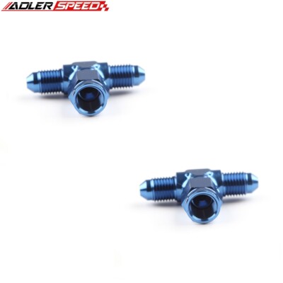 US 2PCS AN3 Female To 3AN Male to AN3 Male Fuel Tee-piece Fitting Adapter Blue