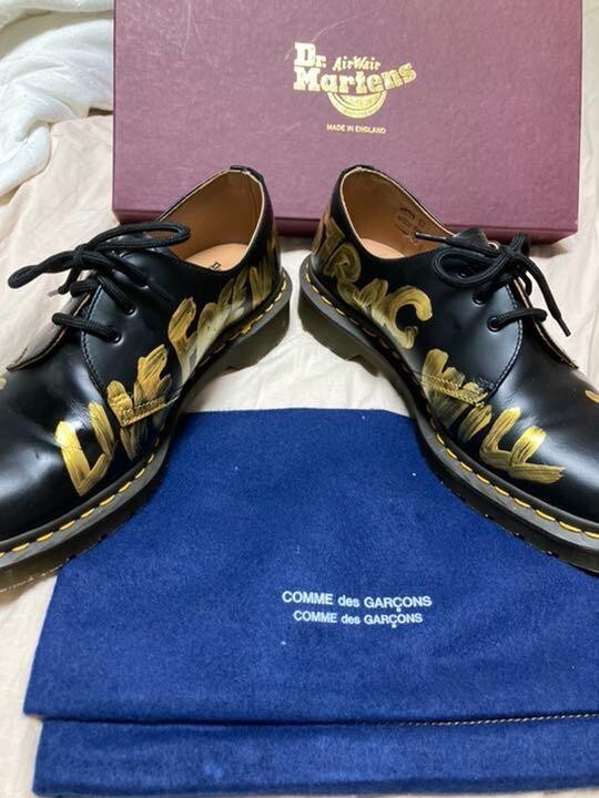 Comme des Garçons Dr. Martens Paint 3 Hole Leather Shoes Made in