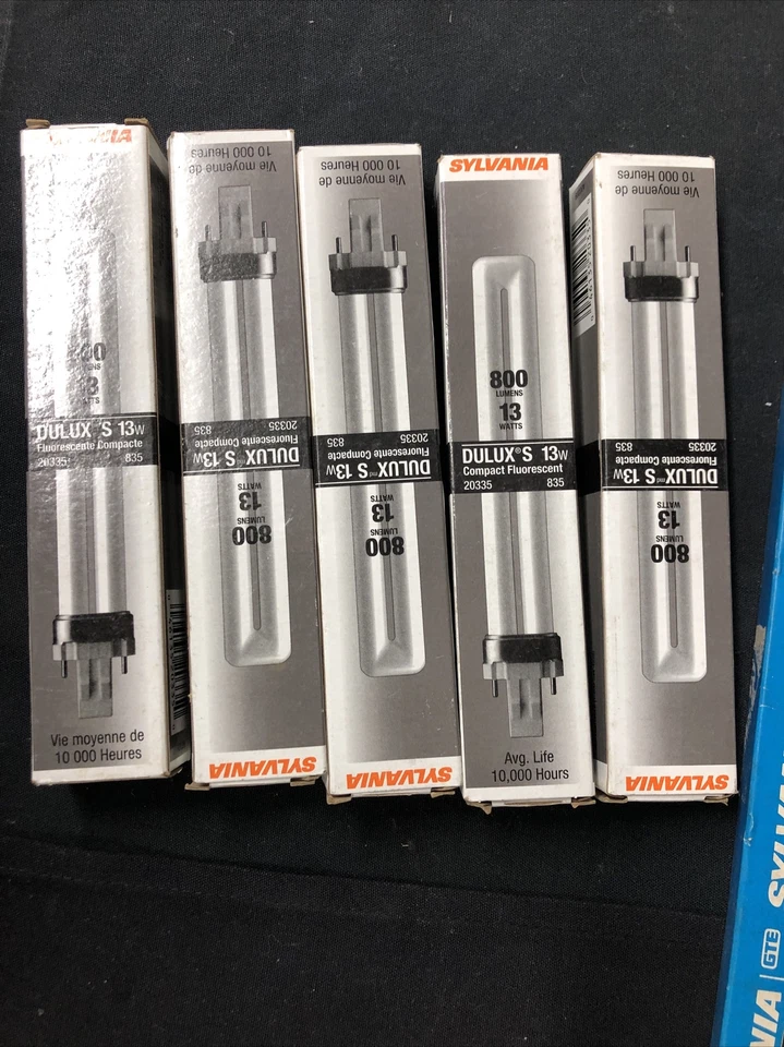 5-Sylvania 13W Dulux S Compact Fluorescent White GX23 Base CF13DS/800 ECO 20335 - Image 2 of 4