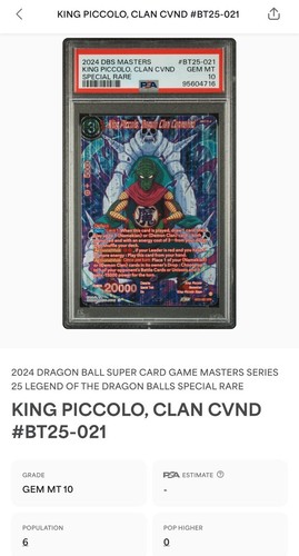 King Piccolo, Demon Clan Convened SPR BT25-021 PSA 10 - Picture 3 of 3