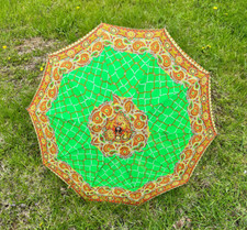 Vtg Umbrella Ob Olympic 100 Nylon Hong Kong Groovy Retro Pattern Parasol Shade