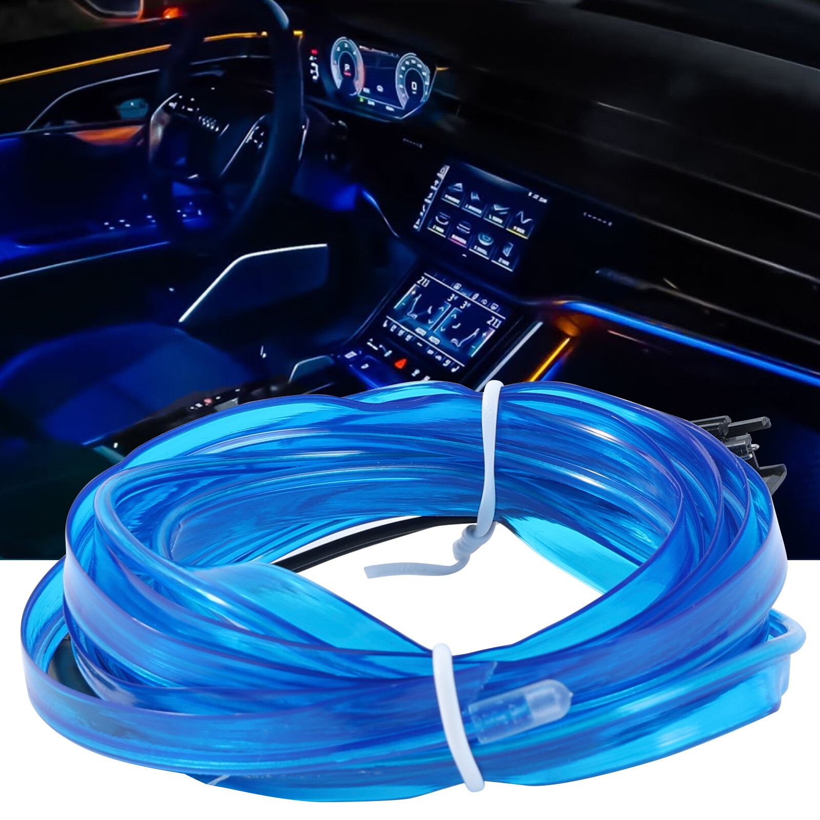 12V 2M-Car Interior Lighting LED Strip Decoration Wire Rope Tube Line Neon Light