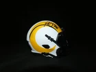 MARSHALL FAULK SIGNED Rams Lunar mini helmet Beckett COA Auto