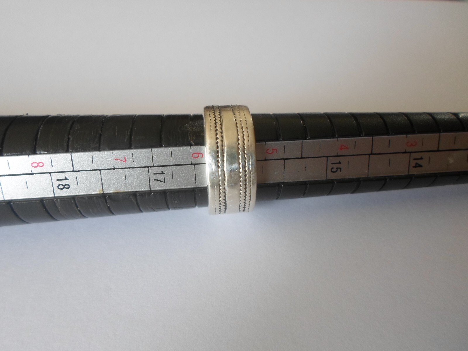 solid silver ring, ring, double edges, size 51 - image 6