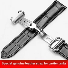 For Cartier Tank Genuine Leather Watch Strap Folding Buckle Wristband 14mm-25mm
