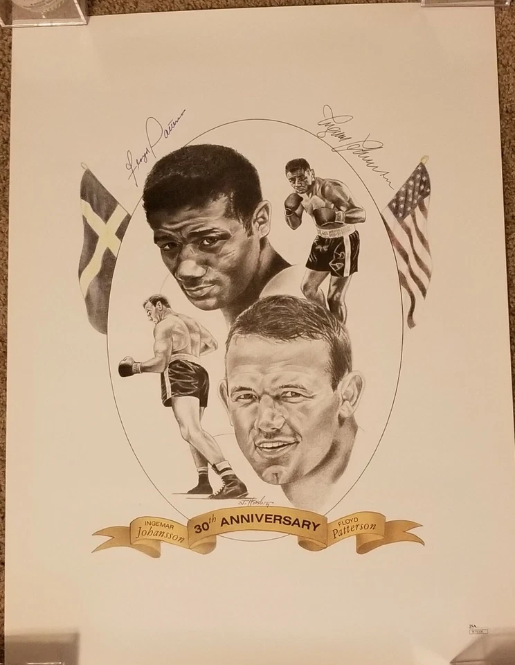Floyd Patterson(d) & Ingemar Johansson(d) Dual Signed 18x24 30th Ann. JSA COA - Image 3 of 4