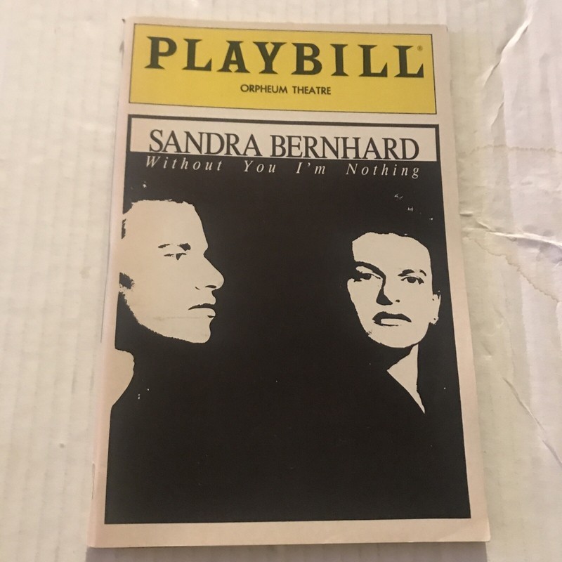 sandra bernhard playbill Without You I’m Nothing Gay Lesbian May 1988 Orpheum
