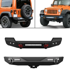 Front /Rear Bumper For 2007-2018 Jeep Wrangler JK JKU Unlimited Rock 2/4 Doors
