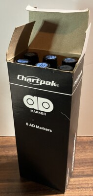 6-Pack Chartpak AD Touch-Up Markers Blender True Blue FTM-5 NEW