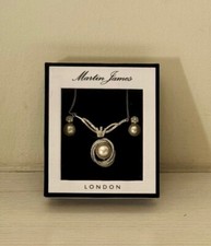 Martin James London Large Pearl Necklace and Earring Set