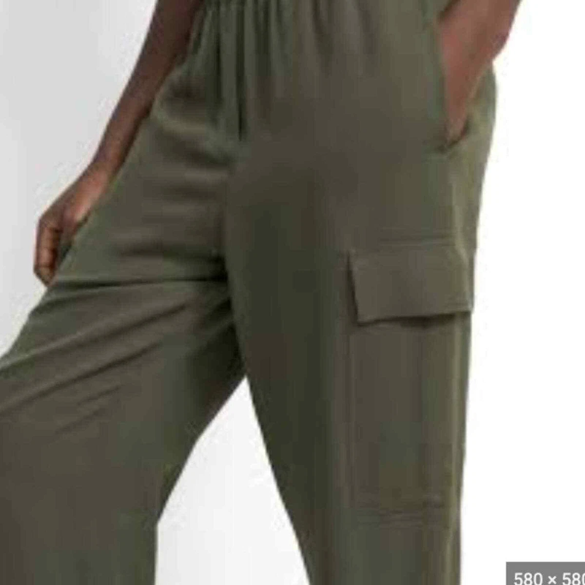 Theory Silk Joggers SMALL Dark Green Relaxed Trouser Women s