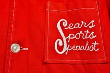 Vintage 1950s SEARS Sports Store Red Salesman Chain Stitched Jacket Workwear USA
