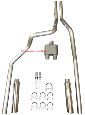 Mandrel Bent Dual Exhaust w/ Single Chamber Muffler Fits 06-08 Dodge Ram