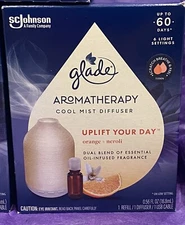 Glade Aromatherapy Cool Mist Essential Oil Diffuser Kit w/Refill UPLIFT YOUR DAY