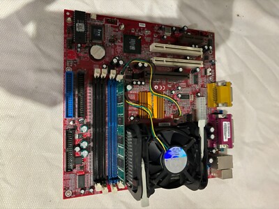 VINTAGE ECS P4S5MG/GL+ MOTHERBOARD / INTEL P4 2.4 CPU + 262 MEG RAM