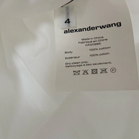 Abito Mini Camicia ALEXANDER WANG Riunito 4 Nuovo con etichette