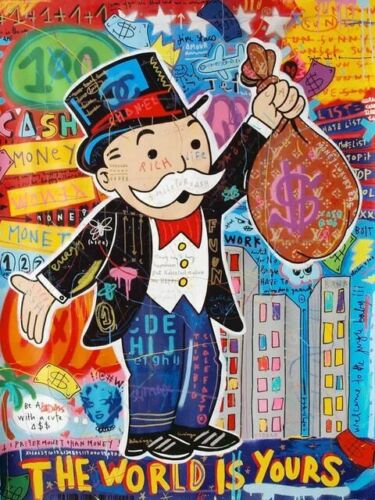 Monopoly Man The World Is Yours Money Bag Graffiti Art Comic Poster  Unframed | eBay