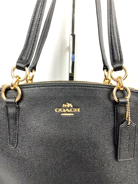 バッグ COACH handbag leather BLACK GOLD Coach Chain Shoulder Bag: Refined Style