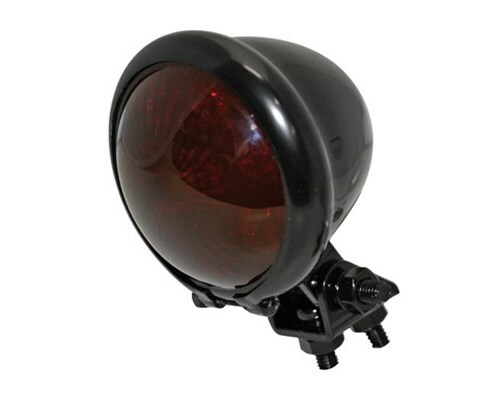 Led-RüCklicht Bates Style, Schwarz, Rotes Glas, E-GeprüFt, Chopper Universal-image