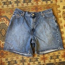 Vintage Levi's Jean Denim Shorts 100 Cotton Size 16 Reg High Rise Mom 90's