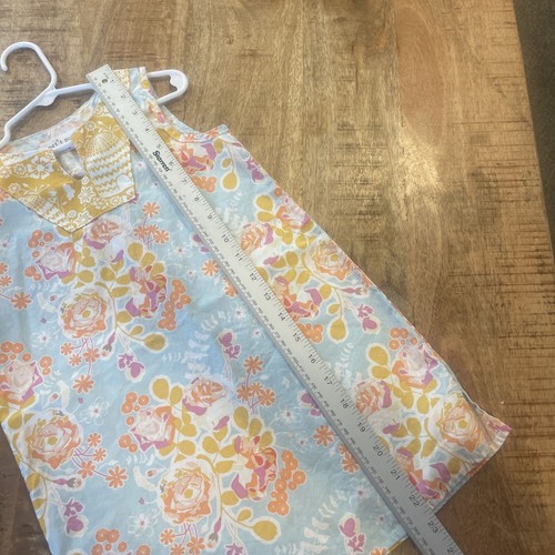 Petit Peony Girl 5 Y Dress Shift Sleeveless Blue Yellow Floral Summer Boutique - Picture 6 of 8