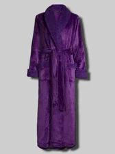 $140 Natori Womens Purple Long-Sleeve Sleepwear Lounge Plush Sherpa Robe Size S