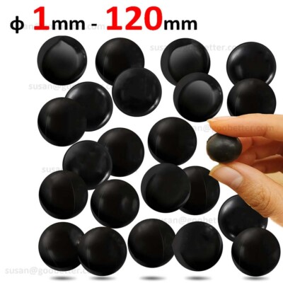 Black Solid Rubber Ball Bouncing Bouncy Training Balls Diameter 1mm to 120mm