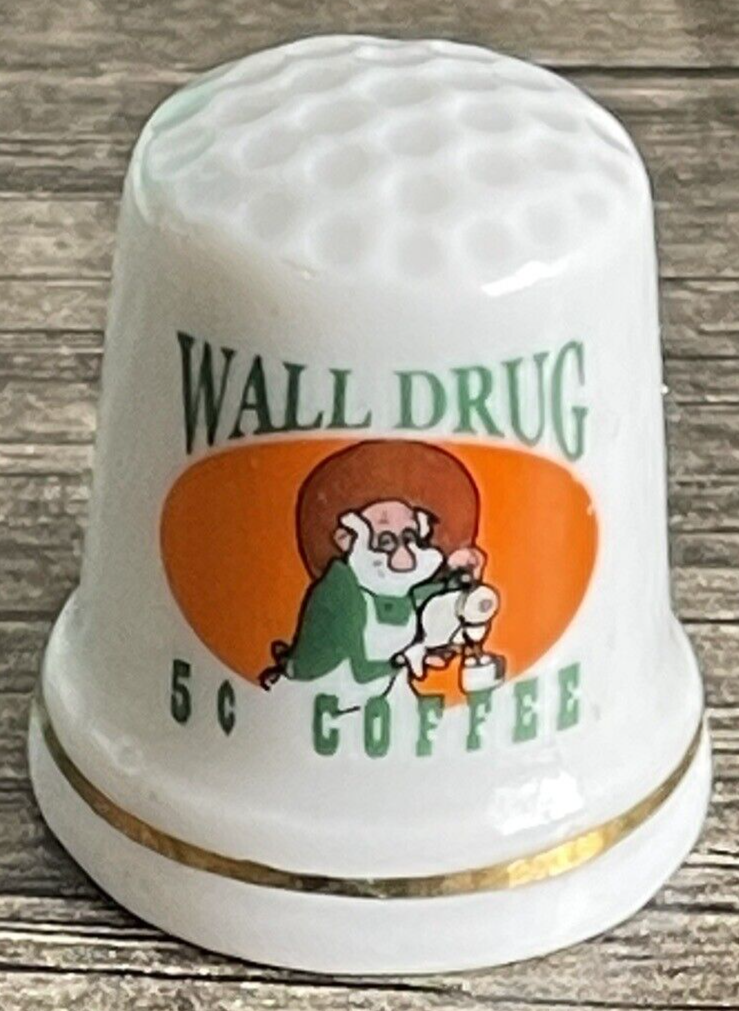 Vintage Porcelain Thimble Vintage Wall Drug of South Dakota 5 Cent