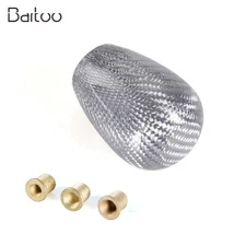 Universal JDM Silver Carbon Fiber Manual Gear Stick Shift Knob Shifter Lever