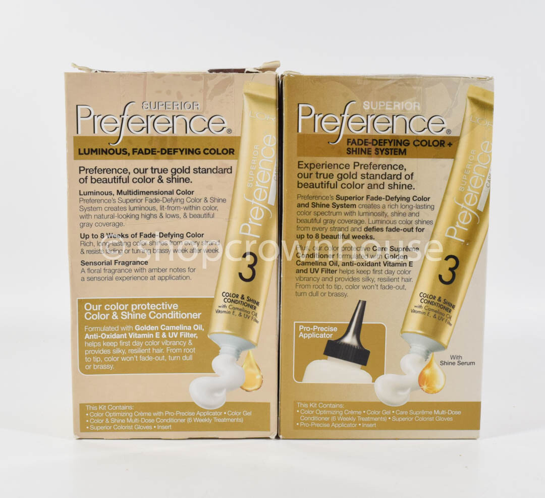 2 Loreal Superior Preference Hair Color #6AM Light Amber Brown - NO CONDITIONER