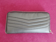 Geldbörse Portemonnaie schwarz groß aus Kunstleder - Handarbeit