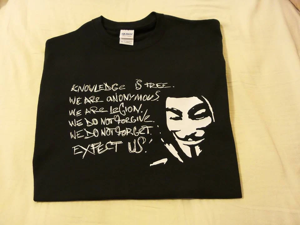 ANONAPPAREL ANON Knowledge is free T-shirt Anonymous T-shirt shirt 4Chan /b/