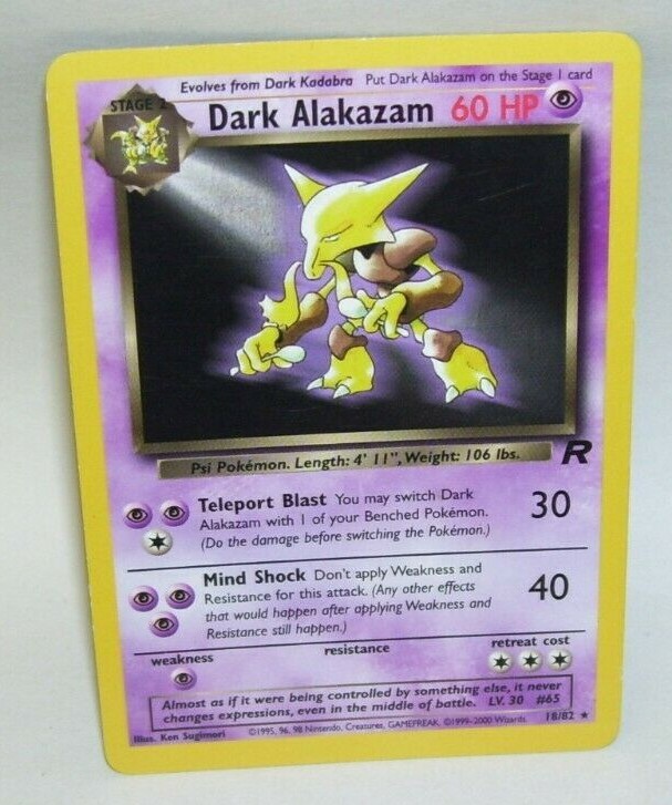 Pokemon Card Dark Alakazam 18/82 1999-2000 Wizards Rare Pokmon | eBay