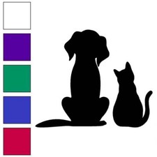 Dog and Cat, Vinyl Decal Sticker, Multiple Colors Sizes 6976