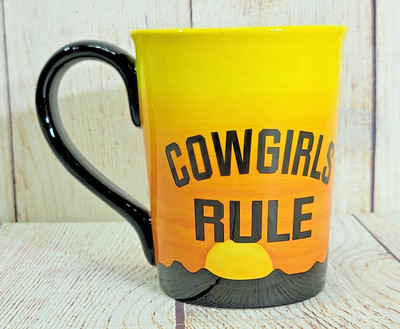 Sonoma Life + Style Cup Mug  Cowgirls Rules  Sunset Horse