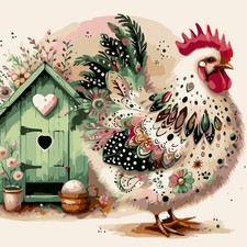 Chicken Paint by Numbers Kit for Adults Beginner,Adult Paint by Number Kits