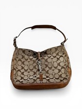 Vintage Coach Hampton Signature Hobo Bag 6091 Tan Canvas Leather Y2K Buckle Bag